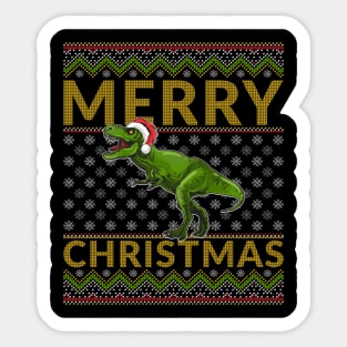 Christmas Dinosaur T-Rex Merry Xmas Pajama Sticker